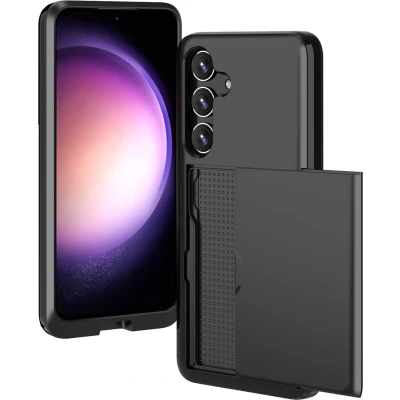 Afbeelding van iMoshion Hoesje Geschikt voor Samsung Galaxy S24 Ruimte 2 pasjes Backcover met pasjeshouder Zwart
