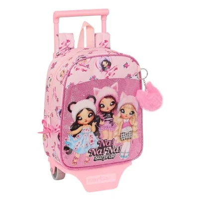 Afbeelding van Schoolrugzak met Wielen Na!Na!Na! Surprise Fabulous Roze 22 x 27 10 cm