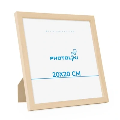 Afbeelding van PHOTOLINI Fotolijst 20x20 cm modern natuur MDF met acrylglas/portretframe/wissellijst