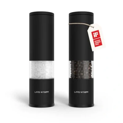 Afbeelding van LARS NYSØM &#039;Lagom&#039; Peper en zoutmolen set Verstelbare maalgraad Roestvrijstaal Onyx Black
