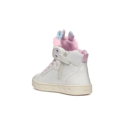 Afbeelding van Geox Skylin GIRL Light UP Sneakers hoog voor kinderen, Maat: 33, White/multicolor Imitatieleer/ textiel