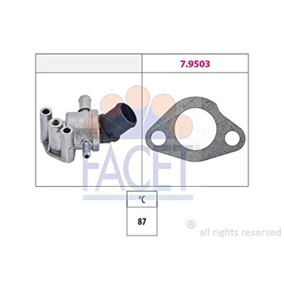 Afbeelding van FACET 7.8108 Thermostaat, koelvloeistof 87C Made in Italy OE Equivalent met schroefdraadaansluiting voor temperatuursensor
