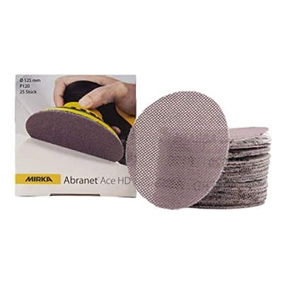 Afbeelding van Mirka Abranet Ace HD schuurschijven net Ø 125 mm klittenband/korrel P120 / 25 stuks AH23202512 voor excentrische schuurmachines het schuren van harde oppervlakken, hout, plamuur,