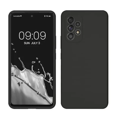 Afbeelding van kwmobile telefoonhoesje geschikt voor Samsung Galaxy A53 5G Hoesje met siliconen coating Smartphone case in donkergrijs