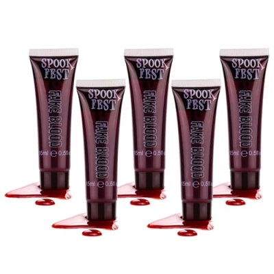 Afbeelding van FX Pro speciaal nepbloed 15 ml horrormake up voor vampier, zombie, speciale effecten, realistisch Halloween bloed (5 x ml)
