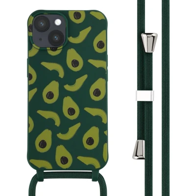 Afbeelding van iMoshion hoesje Geschikt voor iPhone 14 met koord Siliconen design Groen / Avocado Green