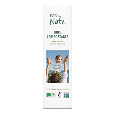 Afbeelding van Eco by Naty Wegwerp luierzakken, 100% biologisch afbreekbaar, 50 Stuk