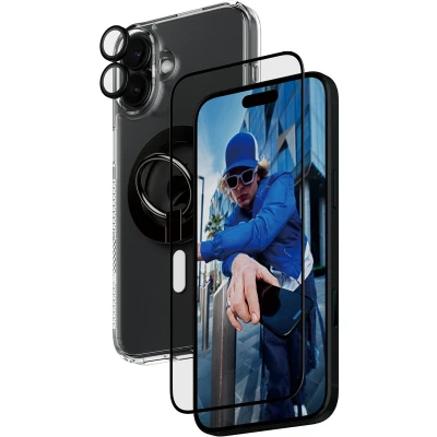 Afbeelding van PanzerGlass 4 in 1 Protection B1293+2863+1283+S Screenprotector (glas) Apple iPhone 16 Plus stuk(s) Anti vingerafdruk, Krasvast