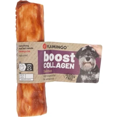 Afbeelding van Flamingo Snack Boost Staaf met zalm &amp; collageen 12,5CM 25MM 1ST Title