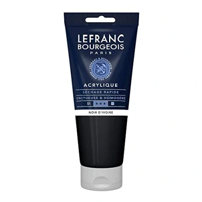 Image de Lefranc &amp; Bourgeois peinture acrylique noir ivoire opaque satin fine 200 ml