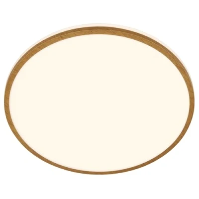 Afbeelding van LED plafondlamp Acorus, Ø 33 cm, wit/houtkleurig, IP44