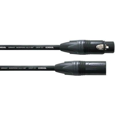 Afbeelding van Cordial microkabel CSM 10 FM goud, 10m zwart Neutrik XLR goudcontacten Microfoonkabel