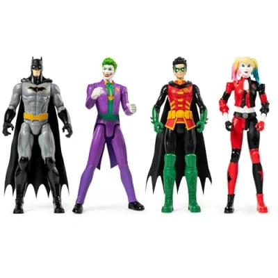 Afbeelding van Set van 4 Batman figuren, 30 cm, bestaande uit Batman, Robin, Copperhead en hiel
