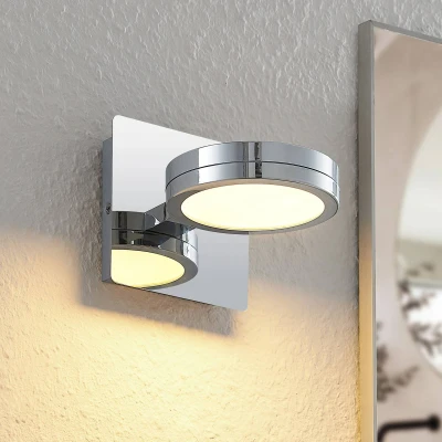 Afbeelding van Lindby Wandlamp 1licht Staal H: 11 cm GX53 chroom Inclusief lichtbron