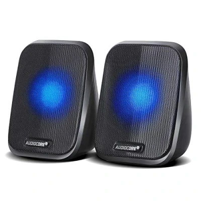 Afbeelding van Computerluidsprekers 6 W USB minijack Zwart Audiocore AC835 LED