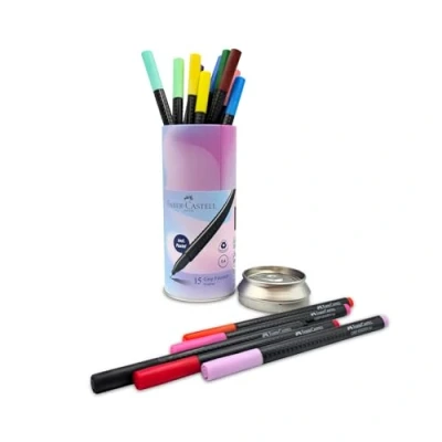Afbeelding van Fineliner Faber Castell Grip 0,4mm blik 15 stuks