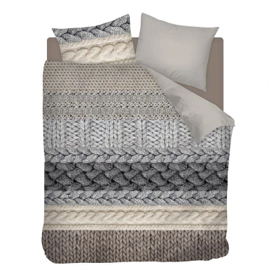 Afbeelding van Snoozing Knitted Wool Dekbedovertrek Lits jumeaux 240x200/220 cm + 2 kussenslopen 60x70 Multi kleur
