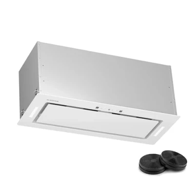 Afbeelding van Klarstein Afzuigkap Afzuig / recirculatiekap Met Filter LED Verlichting &amp; Touch bedieningspaneel Stille 466 M3/U luchtstroom Efficiënte Roestvrijstalen Wit
