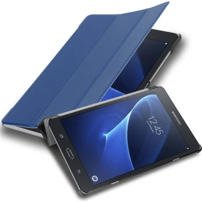 Afbeelding van Cadorabo Tablet Hoesje geschikt voor Samsung Galaxy Tab A 2016 (7.0 inch) in JERSEY DONKER BLAUW Ultra dun beschermend geval ZONDER automatische Wake Up en Stand functie Book Case Cover Etui