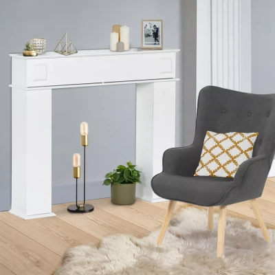 Image de Manteau de cheminée console décorative avec rangement IDMarket