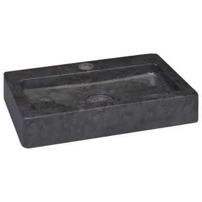 Afbeelding van Wastafel wandgemonteerd 38x24x6,5 cm marmer zwart