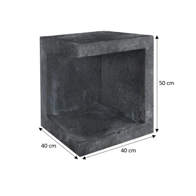 Afbeelding van U element hoek zwart 40x40x50 cm Gardenlux