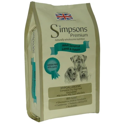 Afbeelding van 12kg Sensitive Adult Lam &amp; Aardappel 2 x Simpsons Premium Hondenvoer