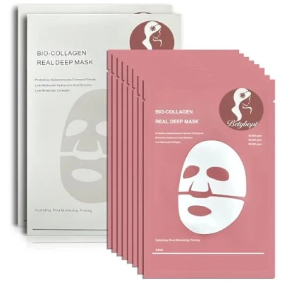 Afbeelding van BETYBOPT Masque De Collagène,8PCS Bio Collagen Real Deep Hydrating Overnight Mask,Masque Pelable Volume à Film Inversé Au CollagèNe,Visage Profond Collagène pour Hydrater,Antirides(2BOX)