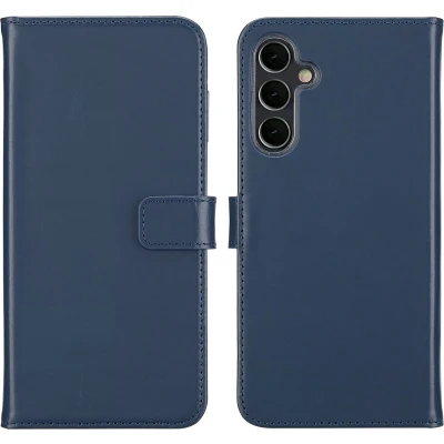 Afbeelding van Selencia Hoesje Geschikt voor Samsung Galaxy A16 (5G) Met Pasjeshouder Echt Lederen Bookcase Blauw