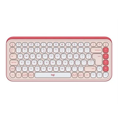 Image de Logitech POP Icon Keys Clavier sans fil Bluetooth LE QWERTY International US rose, blanc cassé