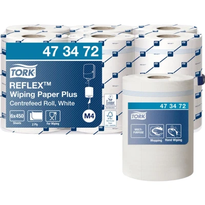 Afbeelding van Poetsrol Tork Reflex ™ Plus M4 SmartCore® centerfeed 2 laags 150m wit 473472