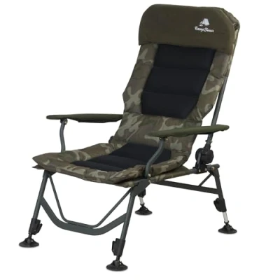 Afbeelding van CampFeuer visstoel camouflage olijfgroen In hoogte verstelbare Opvouwbare campingstoel Outdoor reisstoel voor camping, tent, vissen