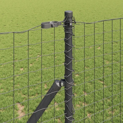 Afbeelding van vidaXL Hekposten 26 stuks Grijs Ø32 mm 170 cm Gegalvaniseerd Staal