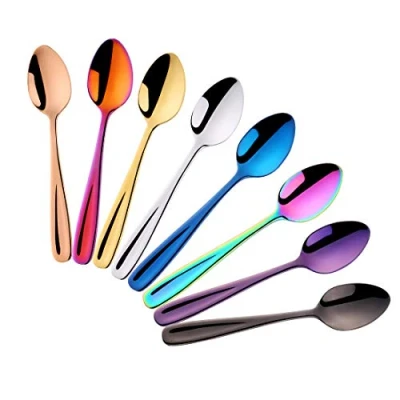 Afbeelding van SBOMHS Theelepelset, 8 stuks, roestvrij staal, koffielepels/dessertlepels, 14 cm (kleur)