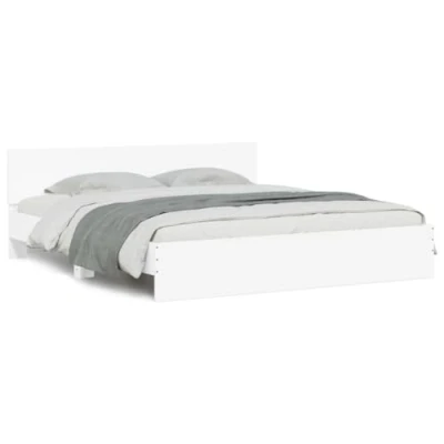 Afbeelding van vidaXL Bedframe met hoofdeinde wit 160x200 cm