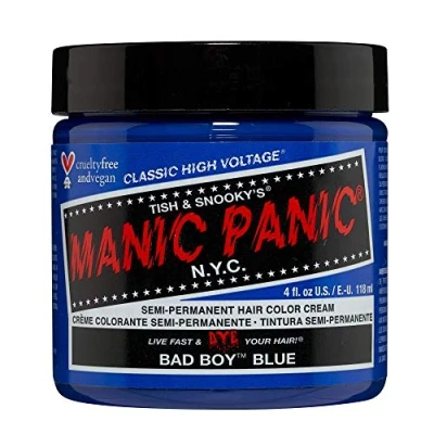 Image de Manic Panic Bad Boy Blue Classic Crème, teinture capillaire semi permanente vegan et respectueuse des animaux, 118 ml