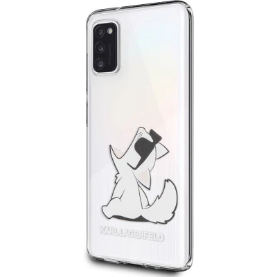 Afbeelding van Karl Lagerfeld Backcase hoesje geschikt voor Samsung Galaxy A41 Poezen Transparant TPU (Zacht)