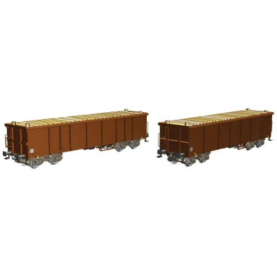 Afbeelding van Piko H0 58235 2 delige set open goederenwagons Eaos met houten lading DB AG