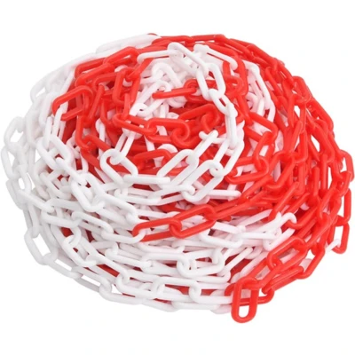 Afbeelding van Veiligheidsketting 4 mm 30 m kunststof rood en wit