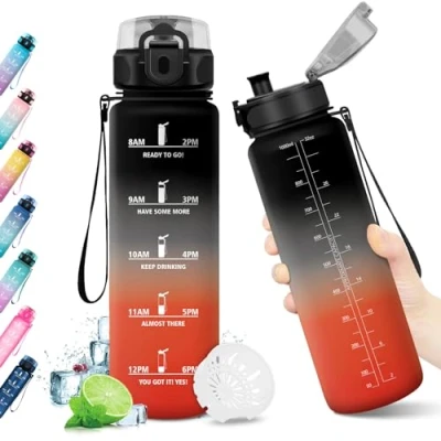 Image de KollyKolla bouteille d&#039;eau de sport, sans fuite, 1 L, course, yoga, bureau, salle sport
