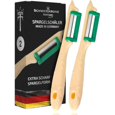 Afbeelding van Schwertkrone Duo Éplucheurs Set Premium Solingen Roestvrijstalen Schilmessen voor Fruit &amp; Groenten, Geschikt Elke Hand