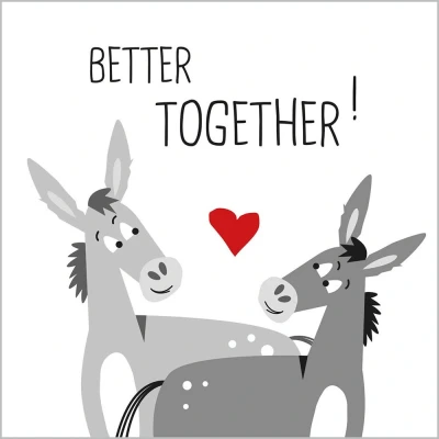 Afbeelding van Ppd Donkey Love Napkin 33x33 Servietten