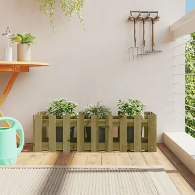 Afbeelding van Plantenbak verhoogd hekontwerp 100x30x30 cm geïmpregneerd hout
