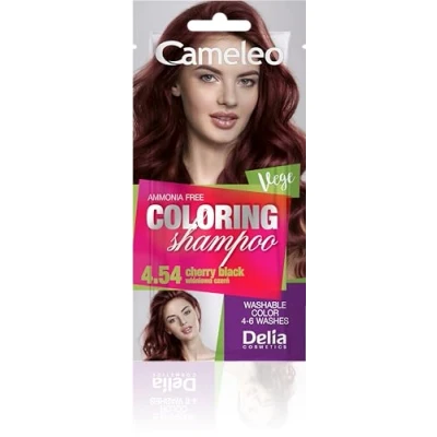 Afbeelding van Cameleo Kleurshampoo Kersenzwart Eenvoudige en snelle kleurupdate &#039;&#039;Tone in Tone&#039;&#039;. Zonder ammoniak oxidatiemiddelen Shampoo zakje 40 ml (4,54 zwarte kersen)