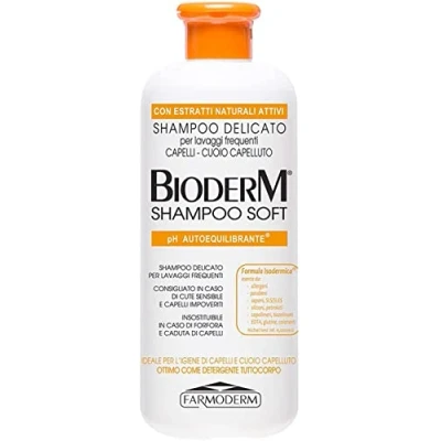 Afbeelding van Bioderm Soft shampoo 500 ml delicate voor gevoelige hoofdhuid en uitgeput haar anti roos verlicht jeuk seborrheic dermatitis