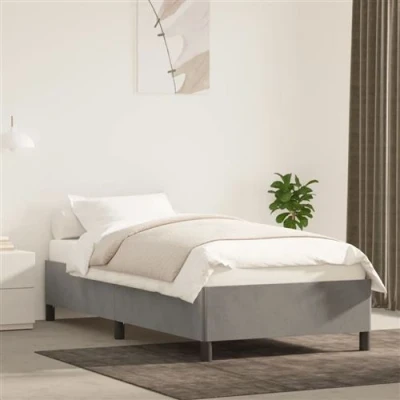 Image de vidaXL Cadre de lit sans matelas gris clair 80x200 cm velours347288