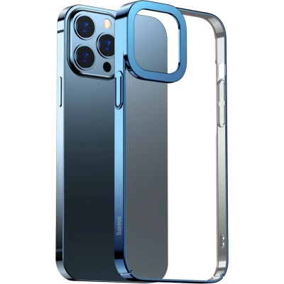 Afbeelding van BASEUS Metallic TPU Back Cover Geschikt voor iPhone 13 Pro Hoesje Blauw
