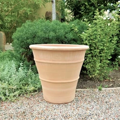 Afbeelding van Palatina Grote bloempot van terracotta, handgemaakt, hoogte 50 cm, vorstbestendige voor tuin, balkon of terras, Yucca, cm