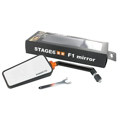 Afbeelding van spiegel Stage6 F1 Carbon (Mat) Links brommer scooter spiegels motor