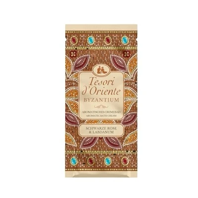 Afbeelding van Tesori d&#039;Oriente Byzantium Badschuim 40 ml Klein Verpakking voor één Bad met Zwarte Rozen en Labdanum Ontspannend Badplezier